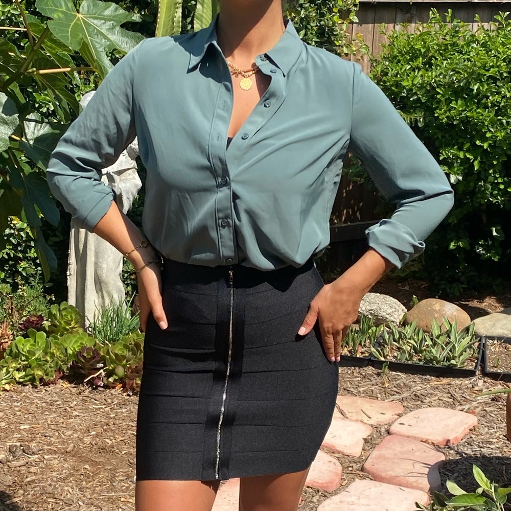 H&M Sage/Blue Blouse